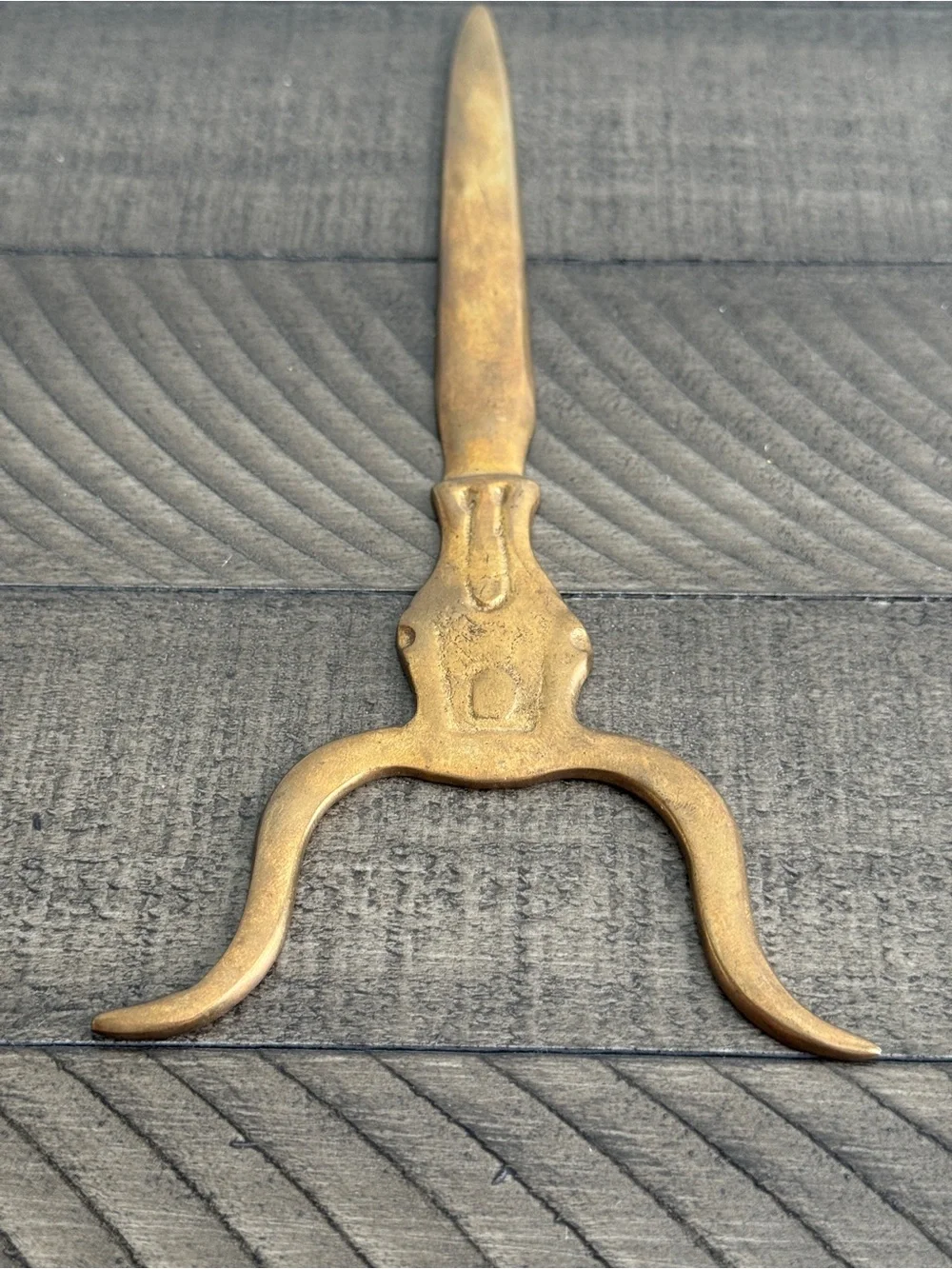 Vintage Texas Longhorn Steer Brass Vintage Letter Opener